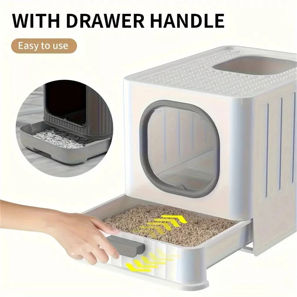 Leak-proof Enclosed Cat Litter Box Pull Drawer