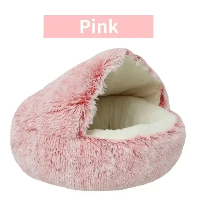 2-in-1 Round Cat Cushion Warm Sleeping Nest