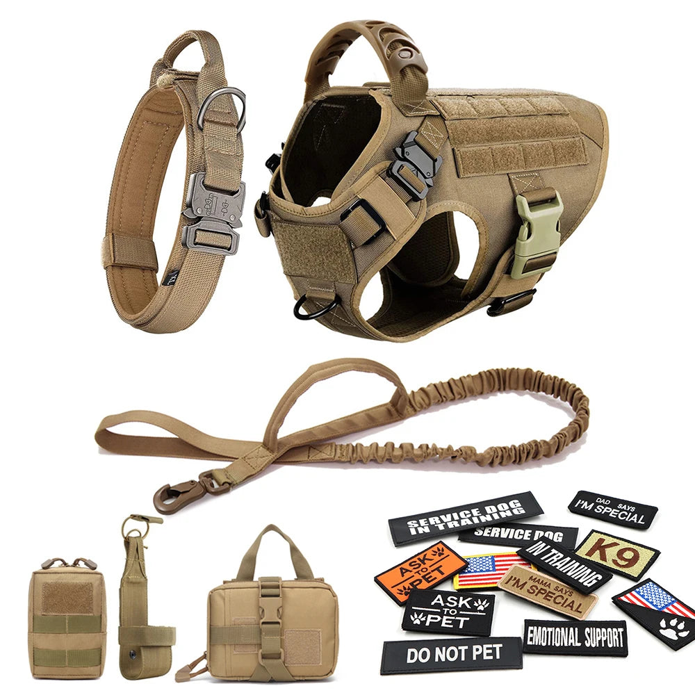 Military Tactical Dog Harness with Collar