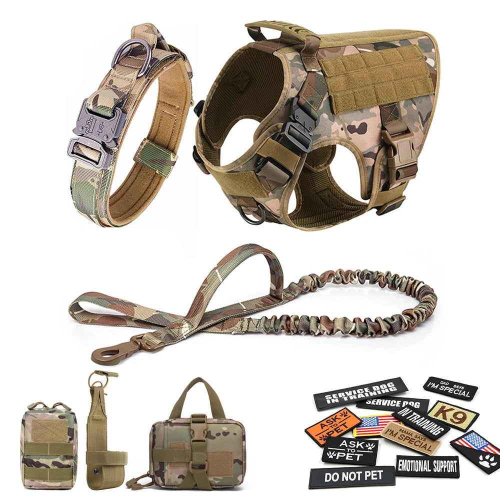 Military Tactical Dog Harness with Collar