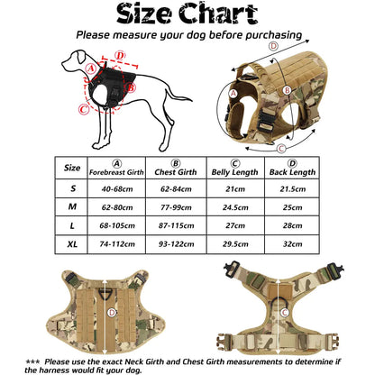 Military Tactical Dog Harness with Collar