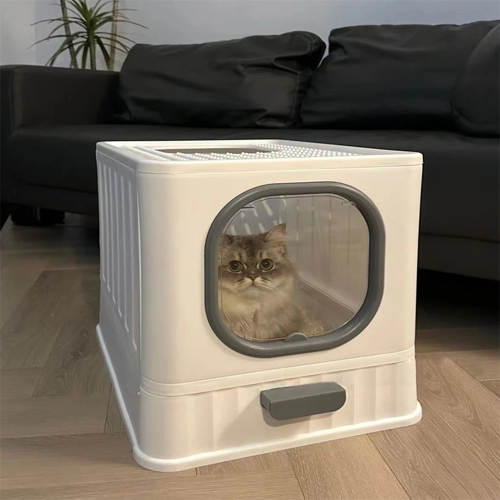 Leak-proof Enclosed Cat Litter Box Pull Drawer