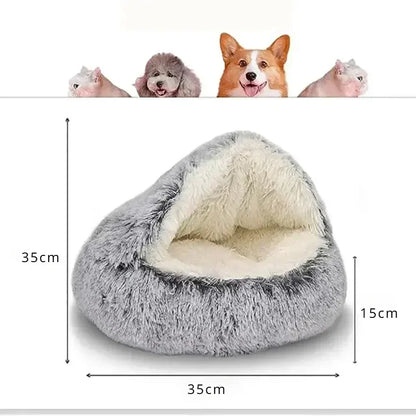 2-in-1 Round Cat Cushion Warm Sleeping Nest