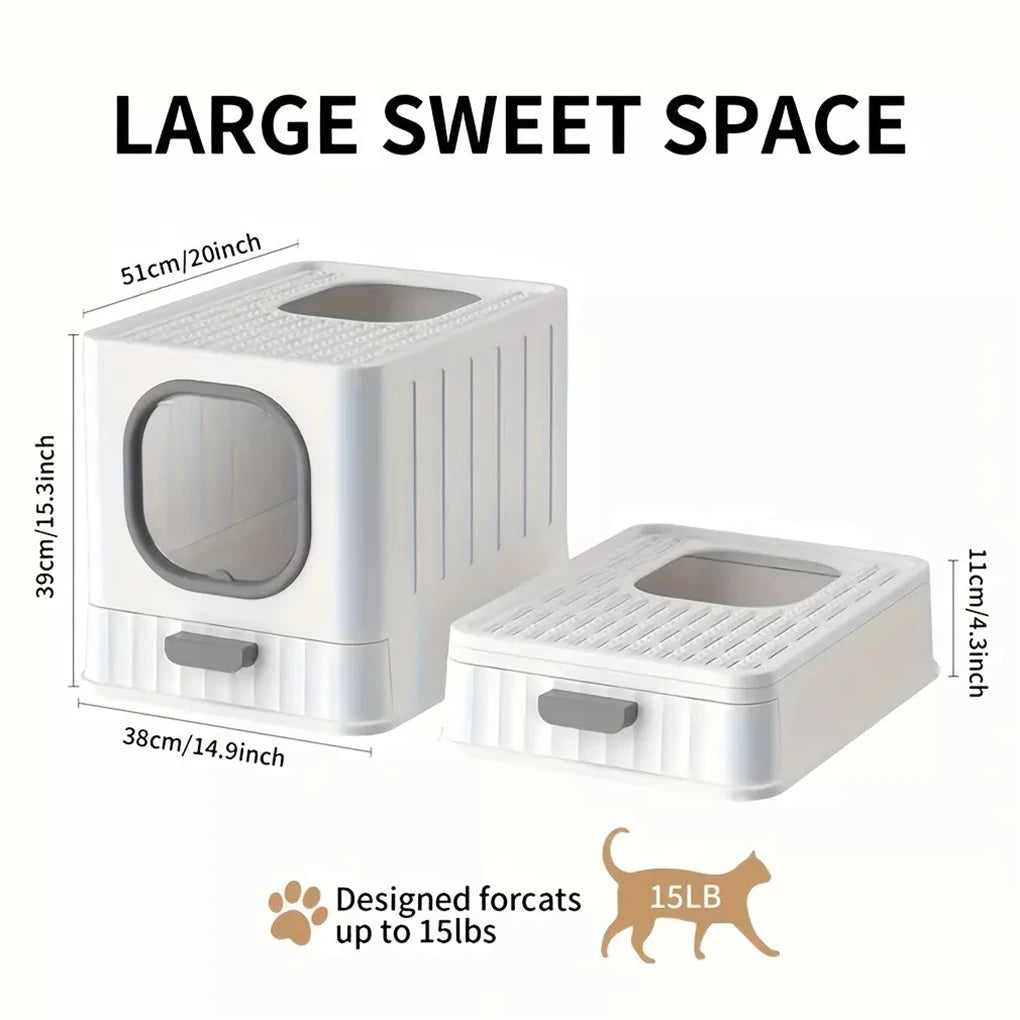 Leak-proof Enclosed Cat Litter Box Pull Drawer