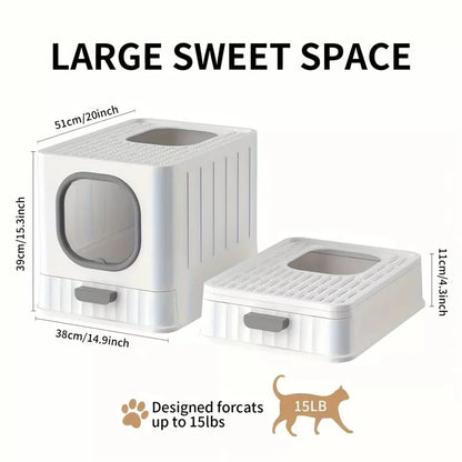 Leak-proof Enclosed Cat Litter Box Pull Drawer