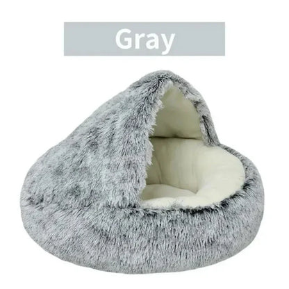 2-in-1 Round Cat Cushion Warm Sleeping Nest