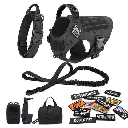 Military Tactical Dog Harness with Collar