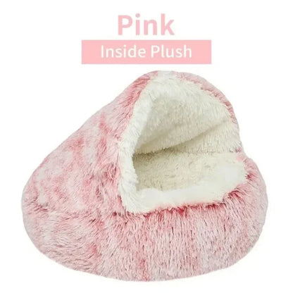 2-in-1 Round Cat Cushion Warm Sleeping Nest