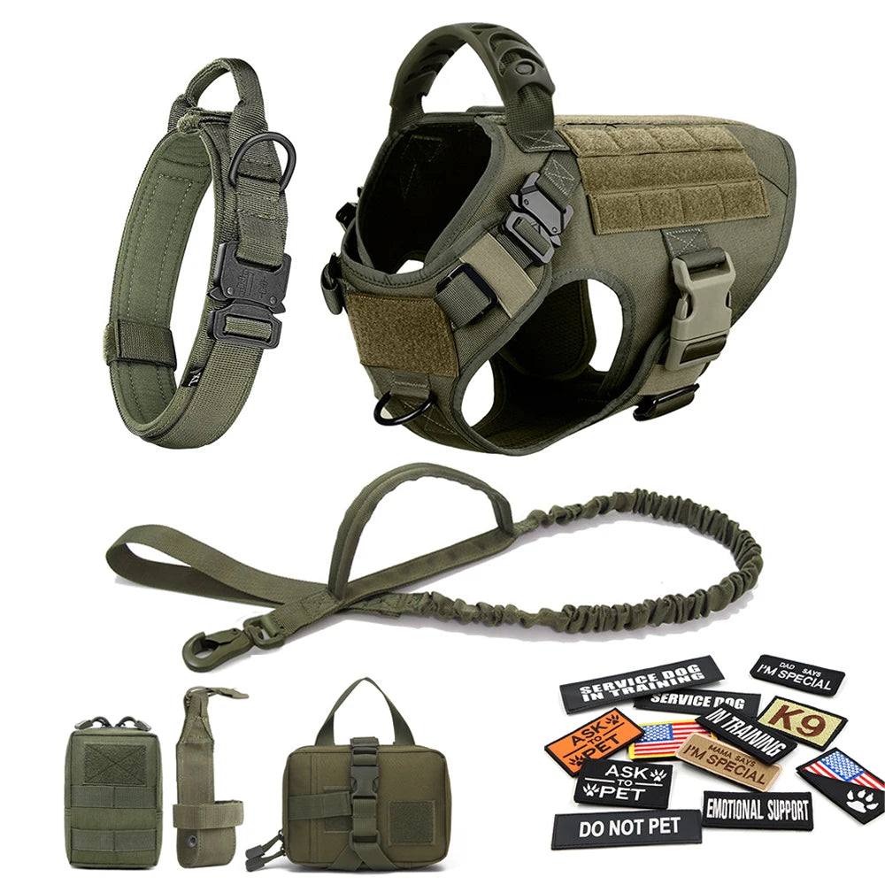 Military Tactical Dog Harness with Collar